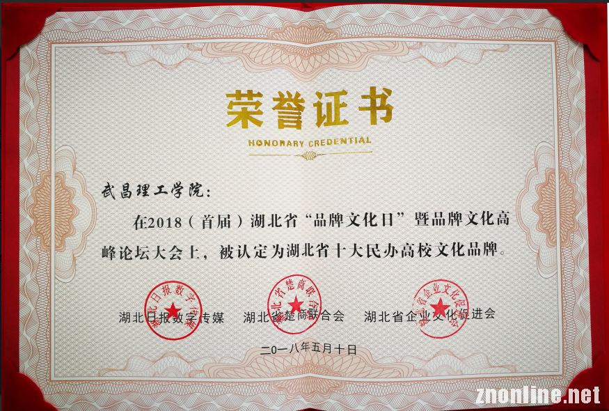 武昌理工学院被认定为“湖北省十大民办高校文化品牌”并位居榜首(图1)